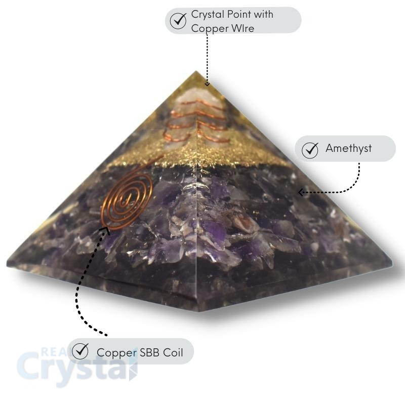 Natural Crystal Tourmaline Orgone Pyramid Reiki Healing EMF Protection Energy Generator Crystal Orgonite Pyramids Heart Chakra Symbol