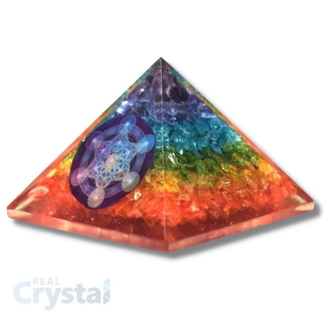 Chakra Onyx Rainbow Orgonite Pyramid
