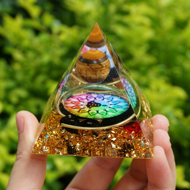 Tiger Eye Sphere Rainbow Pyramid