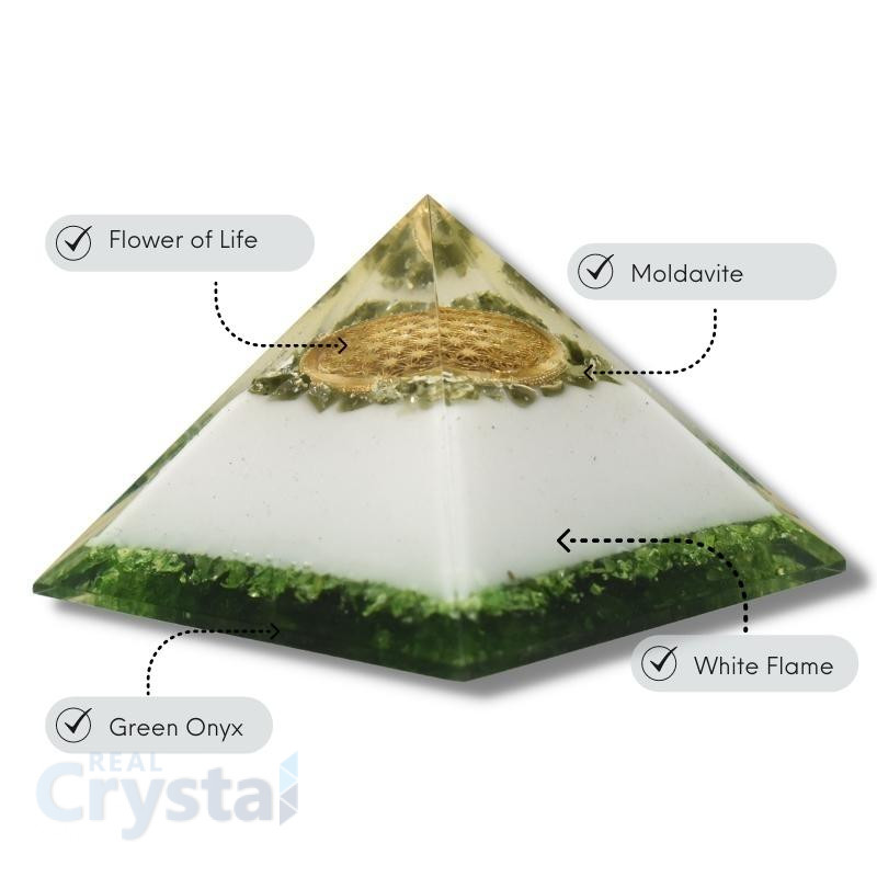 Moldavite Orgone Pyramid
